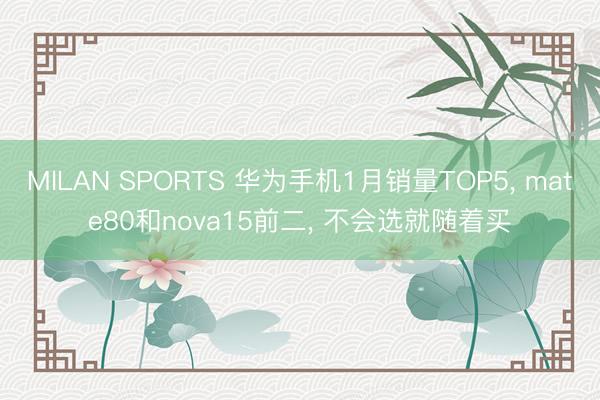 MILAN SPORTS 华为手机1月销量TOP5， mate80和nova15前二， 不会选就随着买
