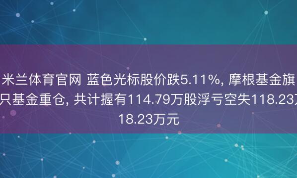 米兰体育官网 蓝色光标股价跌5.11%, 摩根基金旗下2只基金重仓, 共计握有114.79万股浮亏空失118.23万元