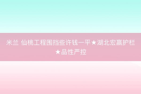 米兰 仙桃工程围挡些许钱一平★湖北宏赢护栏★品性严控