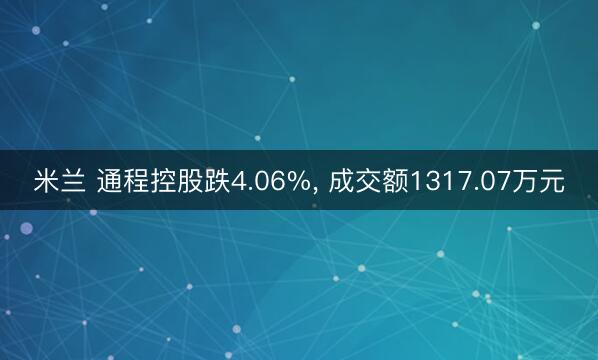 米兰 通程控股跌4.06%， 成交额1317.07万元